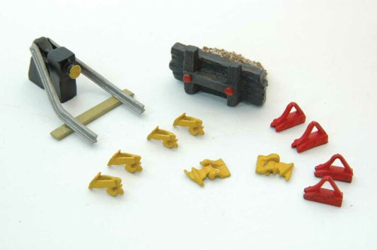 HO Wheel-Railcar Stops and Derail Detail Set, Unpainted (12) (JLI335)