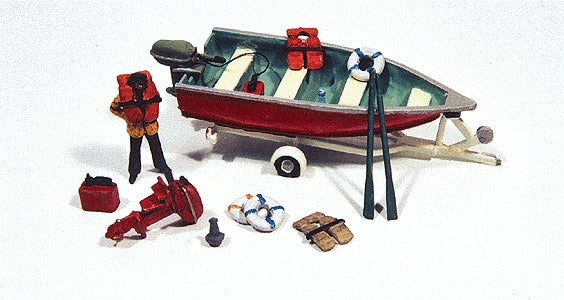 HO Deluxe Boat, Motor and Trailer Kit with Marine Accessories (JLI456)