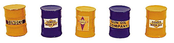 HO Custom Oil Barrel, Sunoco Blue and Yellow (5) (JLI558)