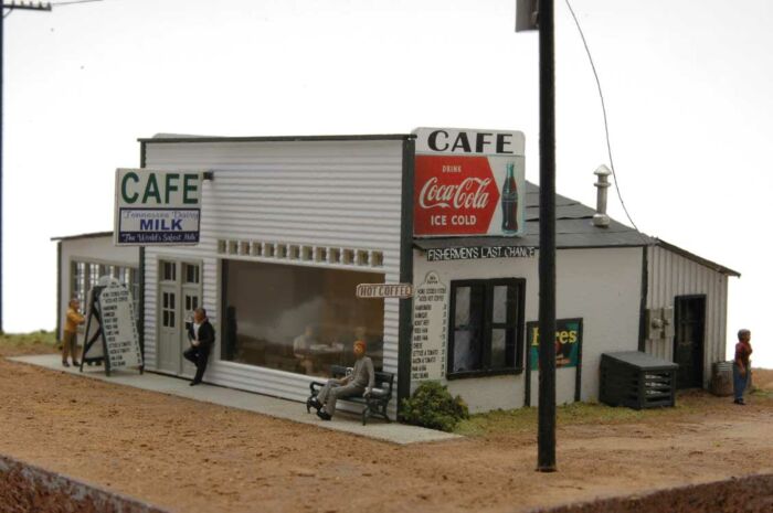 HO Rockfish Cafe Laser-Cut Wood Kit with Interior, 7.25"x3.25" (JLI681)