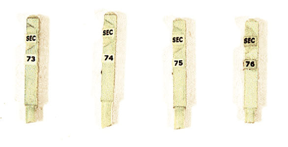 HO Custom Railroad Right-of-Way Signs, Section Sign Set Post Style (4) (JLI832)