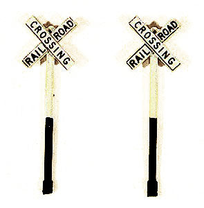HO Custom Deluxe Railroad Crossbucks, Two-Tone (2) (JLI846)