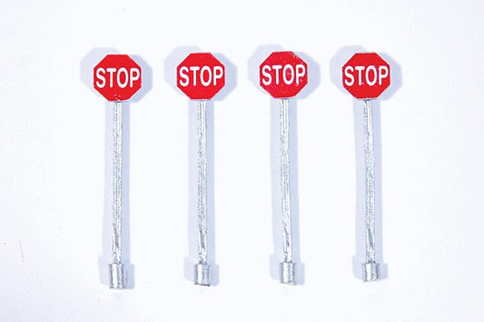 HO Custom Railroad Right-of-Way Signs, Red Stop Sign (4) (JLI851)