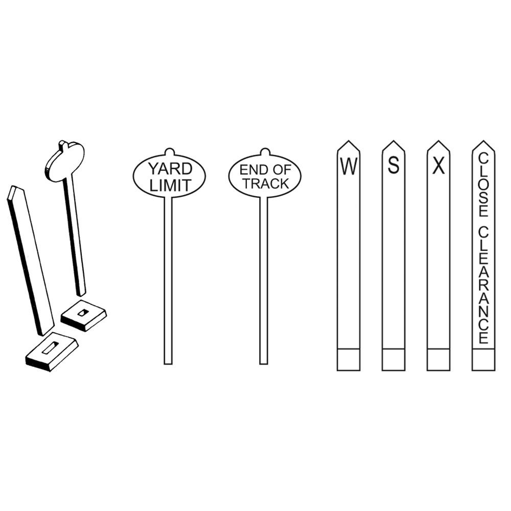HO Whistle Post and Yard Limit Marker Signs (KAD426)