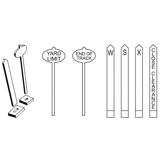 HO Whistle Post and Yard Limit Marker Signs (KAD426)