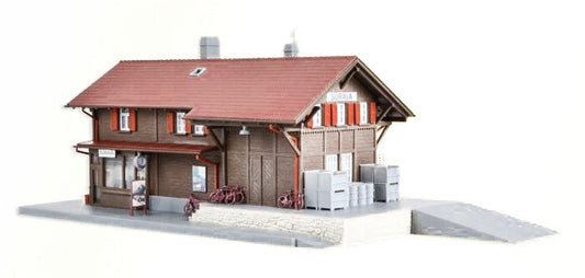 HO Surava Wooden Depot with LED Light Kit, 12-3/16"x5-1/2"x4-1/2" (KIB39519)