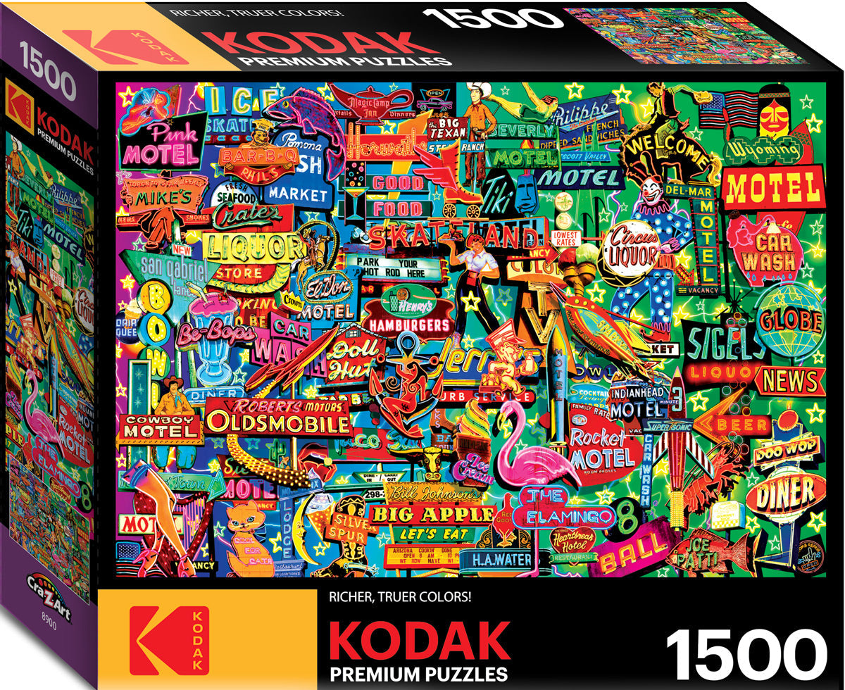 Neon Retro Signs Premium Puzzle, 20"x27", 1000 Pieces (KOD651660)