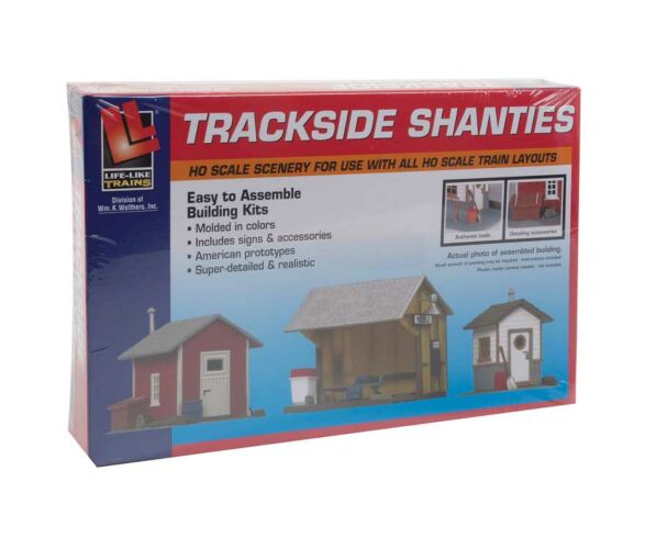 HO Trackside Shanties Kit, 3 Different Shacks (LIF1348)