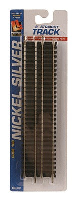 HO 9" Code 100 Straight Track Nickel Silver (4) (LIF3001)