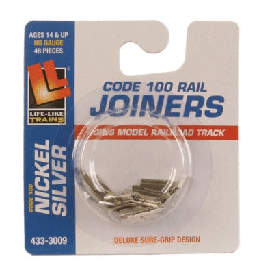 HO Code 100 Rail Joiners Nickel Silver Track (48) (LIF3009)