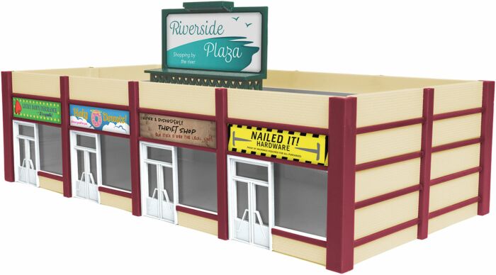 HO Suburban Strip Mall, Assembled (LNL1956180)
