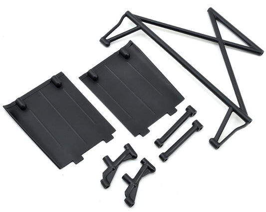 Rear Tower Support X-Bar and Mud Guards Black for Rock Rey (LOS230029)