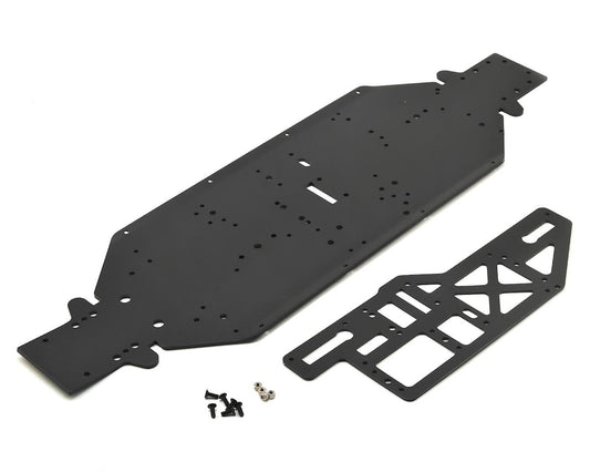 Chassis with Brace Plate 4mm Black for DBXL-E (LOS251050)