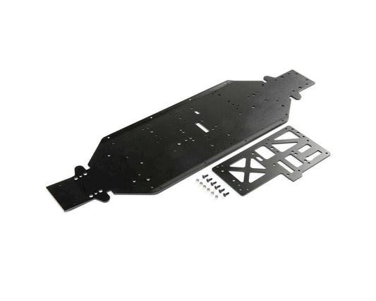 Chassis with Brace Plate 4mm Black for DBXL-E 2.0 (LOS251090)