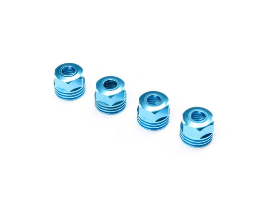 Aluminum Lower Shock Caps King Blue for Super Baja Rey 2.0 (4) (LOS253032)