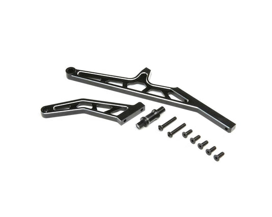 Aluminum Rear Chassis Brace Set Black for DBXL-E 2.0 (LOS351015)