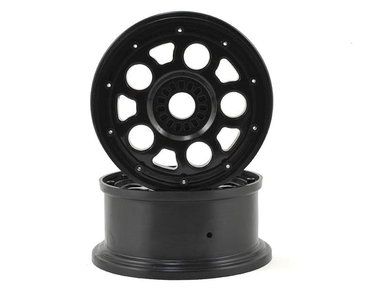 Wheels with Beadlock Ring Set Silver for DBXL-E (2) (LOS45015)