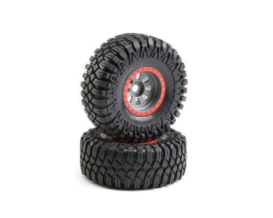 Maxxis Creepy Crawler LT Premounted Tires with Silver Wheels for Super Rock Rey (2) (LOS45029)