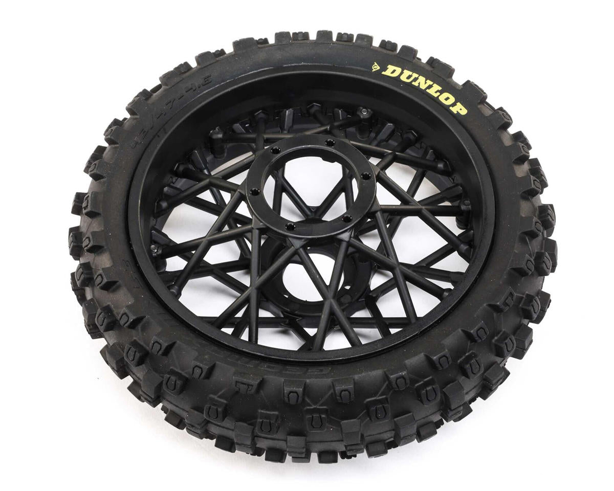 Dunlop MX53 Rear Pre-Mounted Tire, Black for Promoto-MX (LOS46005)