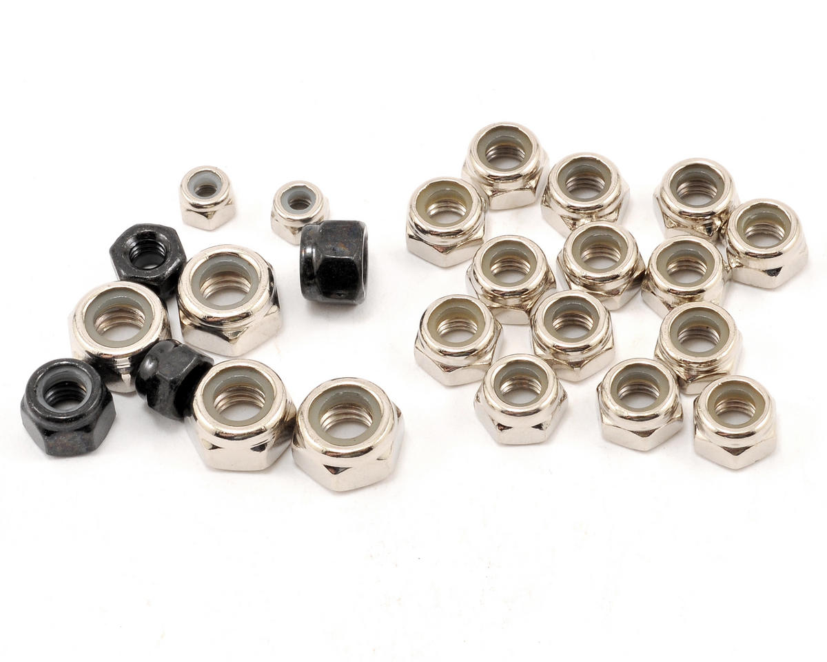 Lock Nut Assortment 3mm, 4mm 5mm, and 6mm for 5IVE-T/MINI WRC (24) (LOSB6590)