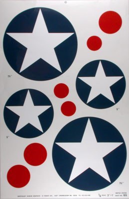 US Stars 1/4 Scale Pressure-Sensitive Decals (MAJ105)