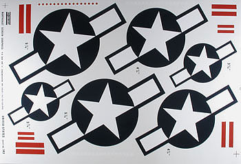 WWII U.S. Stars and Bars .40 Size Pressure-Sensitive Decals (MAJ143)