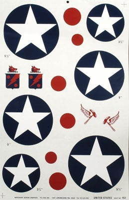 WWII U.S. Stars .60 Size Pressure-Sensitive Decals (MAJ162)