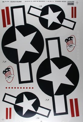 WWII U.S. Stars and Bars .60 Size Pressure-Sensitive Decals (MAJ163)