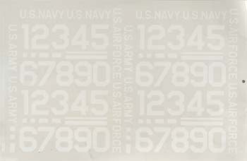 2" White Numbers Pressure-Sensitive Decals (MAJ403WH)