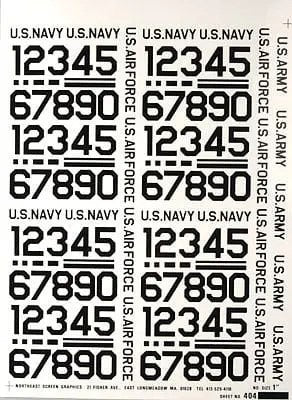 1" Black Numbers Pressure-Sensitive Decals (MAJ404BK)