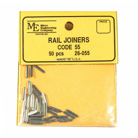 N Code 55 Nickel-Silver Rail Joiners (50) (MEC26055)