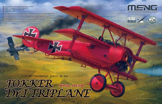 1/32 Fokker Dr I Red Baron Triplane (D) Plastic Model Kit (MGKQS2)