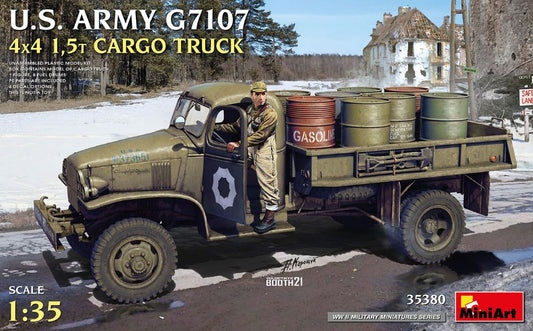1/35 WWII US Army G7107 4x4 1.5-Ton Cargo Truck Plastic Model Kit (MNA35380)