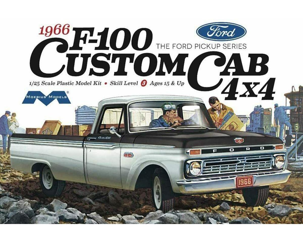 1/25 1966 Ford F100 Custom Cab 4x4 Pickup Truck Plastic Model Kit (MOE1236)