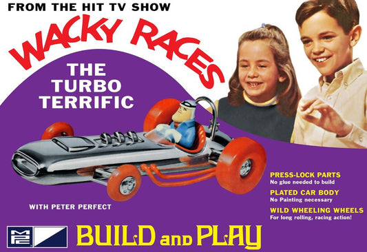 1/32 Wacky Races Turbo Terrific with Peter Perfect Figure Snap-Together Plastic Model Kit (MPC937)