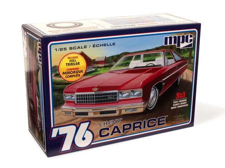 1/25 1976 Chevy Caprice with Trailer Plastic Model Kit (MPC963M)