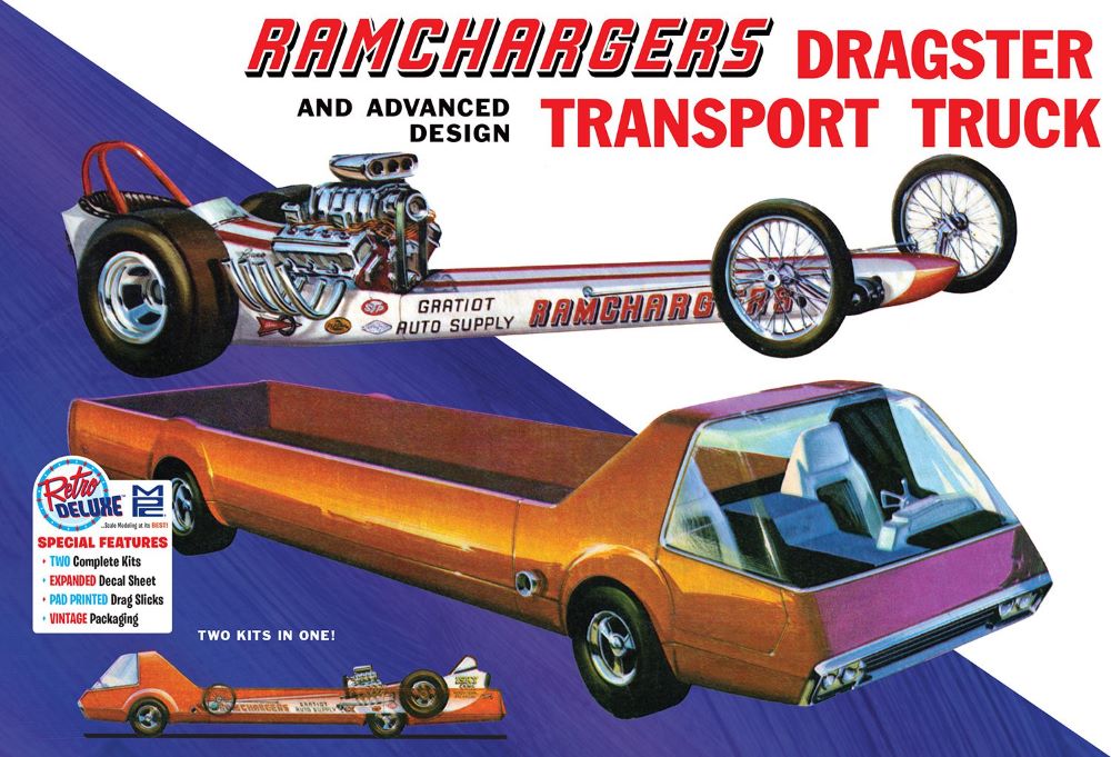 1/25 Ramchargers Dragster and Transporter Truck Plastic Model Kit (MPC970)