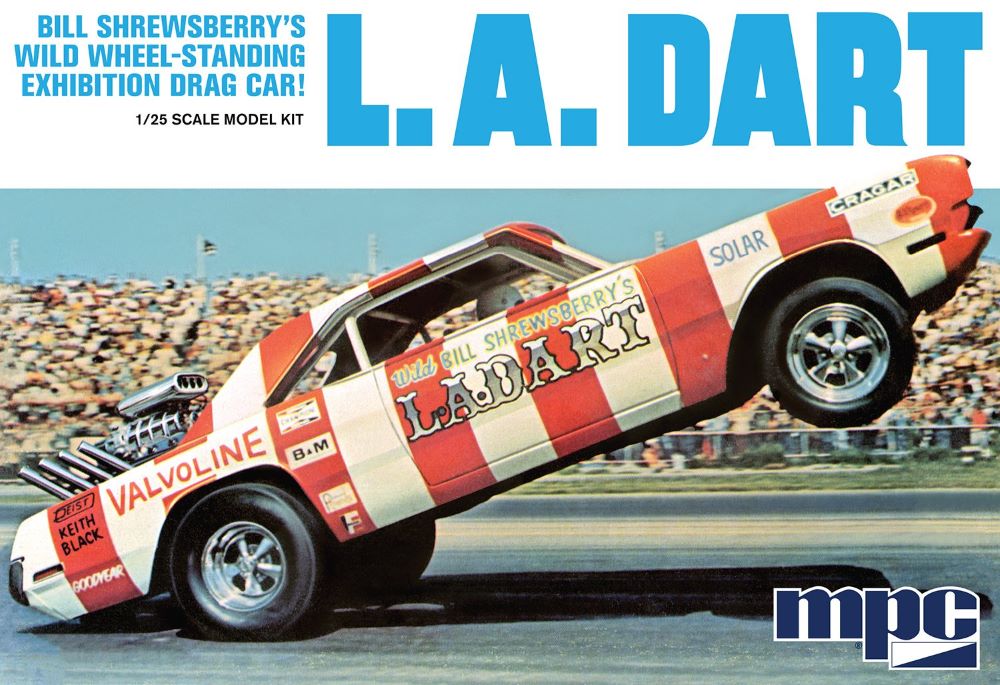 1/25 Bill Shrewsberry LA Dart Wild Wheel-Standing Exhibition Drag Car Plastic Model Kit (MPC974)