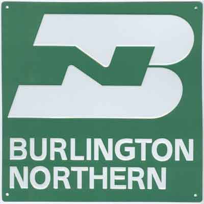 8" Metal Sign: Burlington Northern (MSI10027)