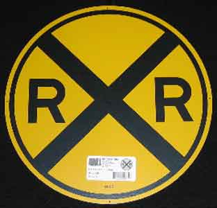 18" Metal Sign: Round RxR Crossing (MSI10201)