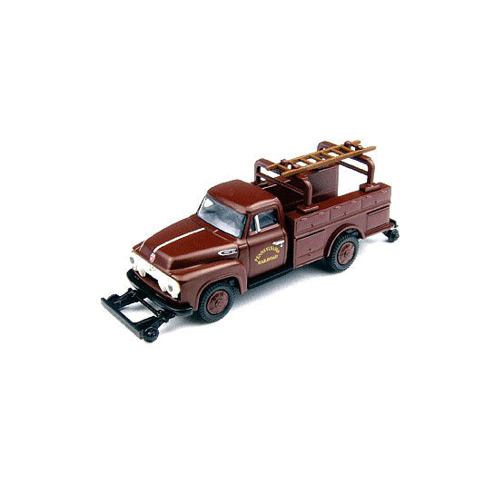 HO Mini-Metals Assembled 1954 Ford F-350 Hy-Rail Truck, Pennsylvania Railroad (CMW30212)