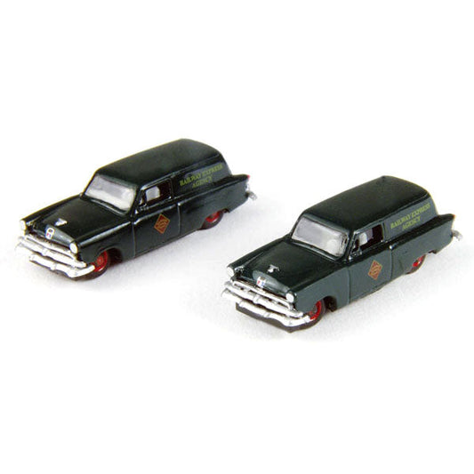 N Mini-Metals Assembled 1953 Ford Courier Sedan Delivery Station Wagon, Railway Express Agency (2) (CMW50347)