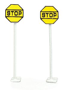 N Railroad Stop Sign, Painted Brass (NJI1250)