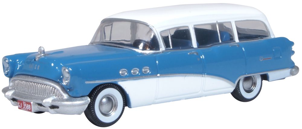 1/87 1954 Buick Century Estate Wagon, Blue and Arctic White (OFD87BCE54001)