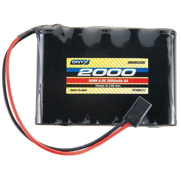 2000mAh 6V 4-Cell AA Flat Receiver NiMH Battery Pack with Universal Plug (ONXM2212)