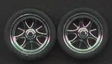 1/24-1/25 Daggers Chrome Rims with Tires (4) (PGH1226)