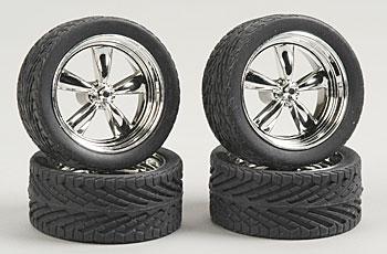 1/24-1/25 T's 23" Chrome Rims with Tires (4) (PGH2301)