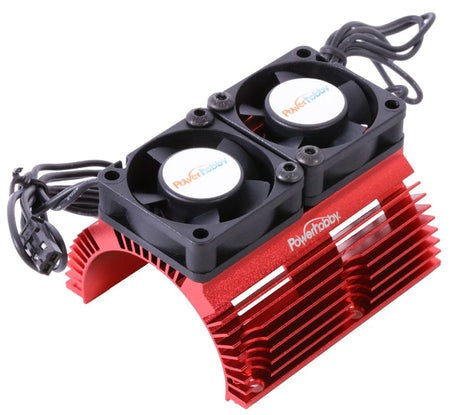 Heat Sink with Twin Tornado High-Speed Fans for 1/8 Motors, Red (PHBPH1289RED)