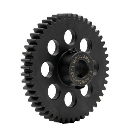 Hardened Steel 50 Tooth Mod1 8mm Pinion Gear with 2 Grub Screws (PHBPH50TM8)