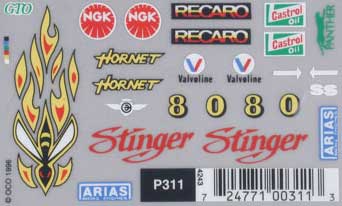 Stinger Pinecar Decals (PIN311)